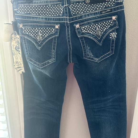 Miss Me Bootcut Embellished  Capri Jeans Size 27 Style #JP5002CP-18 NWT - Picture 4 of 5